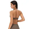 Sujetador deportivo cruzado para mujer con cuello halter y almohadillas extraíbles en el pecho, ropa de fitness, ropa interior ajustada para correr, yoga, Pilates