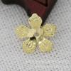 Hongxing DIY Joyería Cobre Color Oro 24K Conservante 14mm Lámina Estampada Flor Pequeña Materiales Accesorios Cobre Producto Semiterminado B1438