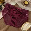 Ropa Interior Sexy de Encaje Rojo para Mujer con Bordado de Encaje Sin Costuras Tallas Grandes de Mujer Malla de Cintura Alta Bragas Fabricante