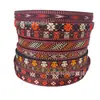 Cinta Jacquard con Patrón de Diamantes Estilo Étnico Retro de 1.5-2.5cm Accesorio para Ropa Cinta para Envoltura de Cajas de Regalo Estilo Japonés