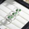 Anillo Ajustable de Apertura de Calabaza Doble Estilo Chino Nuevo Anillo Estilo Jade de Guatemala para Hombres y Mujeres Lujo Ligero Moda Combinable