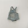 Ins estilo coreano bebê fotografia roupas Denim suspender romper homens e mulheres bebê estilo ocidental pequeno bolso calças de suspensório