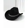 Borboleta Turquesa Corrente de Metal Acessórios Chapéu de Copa Chapéu de Exterior de Alta Qualidade Estilo Étnico Feltro Chapéu de Cowboy Ocidental