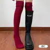 Meias brancas de tricô grosso para mulheres combinadas com botas de equitação, absorventes de suor, respiráveis, elásticas, meias longas, algodão, hipoalergênicas, confortáveis, meias acima do joelho