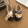 Zapatillas de Algodón Suaves y Lindas con Lunares y Cabeza de Osito 3D para Mujer Cálidas Suela Suave Ropa de Casa Antideslizantes Perezosas Felpa Algodón Zapatillas