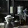 Tazón Cubierto Antiguo de un Año Frío Tres Amigos Tazón de Té Individual de Cerámica con Tapa Hogareño Set de Té Kung Fu Tazón de Té Grande de Dos Talentos