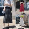 Falda Larga de Gasa con Lunares de Cintura Alta Estilo A para Mujer 2019 Moderna Falda de Verano Adecuada para Mujeres con Caderas Anchas y Muslos Gruesos