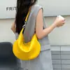 2025 Nueva Bolso Cruzado de Hombro Único de Moda Bolso Tipo Dumpling de Cuero Suave Bolso Casual Versátil para Mujer Bolso de Hombro Simple para Mujer