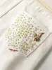 Jeans blancos de mujer de longitud media, cuidadosamente seleccionados para el verano, finos, de cintura alta, corte holgado, adelgazantes, bordados, de pierna recta, shorts de pierna ancha