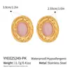 Estilo Retro de Hong Kong Elegantes Elegantes Pendientes de Piedra Natural Lapislázuli Pendientes Lujo Accesible Accesorios de Acero de Titanio de Gama Alta Mujer Transfronterizo