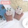 Luvas quentes de besouro fofas para bebês, penduradas no pescoço com corda, forradas com lã, luvas espessas à prova de frio para crianças e bebês