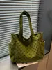 Bolsa Tote Grande Estilo Coreano 2026 Nova com Bolinhas para o Dia a Dia Preguiçoso Bolsa Feminina Versátil Bolsa de Ombro Estilosa Bolsa de Tecido Mulheres