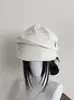 Boina versátil estilo coreano de algodão e linho com botões, proteção solar para mulheres, chapéu de pintor de nuvens moda verão, boné de jornaleiro