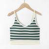 Verano Nuevo Rayado Tirantes Contraste de Color Estilo Británico Cuello en V Ombliguera Chaleco Cinturón Almohadilla para el Pecho Una Pieza Combinable Ropa Interior