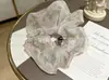 Scrunchie Oversized de Organza Floral, Elástico de Cabelo Super de Conto de Fadas e Alta Elasticidade, Fornecimento Atacado, Direto do Fabricante