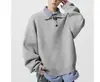 Sudadera con capucha de retazos de dos piezas falsas retro con solapa para hombre, otoño, marca de moda, holgada, para pareja, casual, diseño perezoso, parte superior