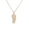 Aogu Joyería Religiosa Transfronteriza Chapado en Cobre Oro de 18 Quilates Incrustado con Circonita Colgante de Collar de Dios de la Muerte Sacerdote para Mujeres Collar Personalizado Nuevo