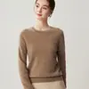 Suéter 100% Cachemir Puro Otoño Invierno Nuevo Cuello Redondo Tejido Holgado Capa Base Suave Pegajoso Suéter Deslizante Suave Pegajoso