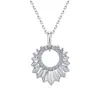 Collar de girasol de moissanita estilo europeo y americano plata S925 cadena de clavícula de lujo ligero producto de venta caliente transfronterizo directo de fábrica