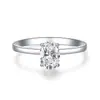 Anillo de Huevo de Paloma de Plata de Ley S925 de 1 Quilate para Mujer, Anillo de Zirconia Diamante de Alto Carbono Aguamarina, Estilo Ins Estilo Minimalista Venta al por Mayor