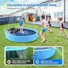Piscina Plegable de PVC para Mascotas con Aspersor de Agua Transfronteriza, Piscina con Aspersor de Agua Anti-Rayaduras y Antideslizante para Patio Exterior y Césped, Piscina de Juegos de Agua