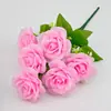 Plástico Simulada 6 Cabezas Rosa Arco de Boda Arreglo Floral Decoración del Hogar Florero Fabricante Mayorista