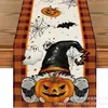 Toalha de mesa de Halloween transfronteiriça nova com esqueleto, abóbora e morcego, decoração de casa, toalha de mesa, toalha de mesa de centro