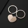 Llavero Metálico en Blanco para Pareja Venta Caliente Transfronteriza Láser UV Impresión a Color Material Acero Inoxidable Llavero con Forma de Corazón