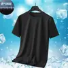 Supermercado Almacén Relámpago Transfronterizo Verano Hombres Seda de Hielo Malla Transpirable Manga Corta Secado Rápido Talla Grande Camiseta Casual