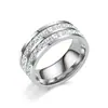 Anillo de Acero de Titanio con Circonita de Lujo de Alta Gama para Mujer, Anillo de Pareja Ins Trendy 18K que No se Desvanece, Joyería de Anillo de Diamante