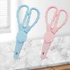 Tijeras suplemento alimenticio para bebés acero inoxidable tijeras vegetales para bebés carne niños con funda de cuchillo interruptor tijeras de seguridad mango de plástico pp tijeras
