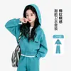 Conjunto de Sudadera con Capucha y Estilo Deportivo para Niñas de Edad Media y Mayores, Nuevo Conjunto de Dos Piezas de Cárdigan Holgado con Capucha de Color Sólido para Primavera/Otoño