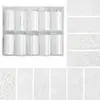 Serie de papeles de transferencia de encaje blanco y negro para accesorios de arte de uñas, papel de transferencia, papel de cielo estrellado, papel de transferencia de rejilla con borde de encaje, 10 rollos