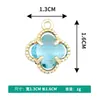 Versión Coreana Transfronteriza Coloridos Accesorios de Aleación para Colgar Doblemente Trébol de Cuatro Hojas Colgante DIY Pendientes Pulsera Tejido a Mano Colgante Pequeño
