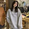 2026 Novo Outono/Inverno Fino Estilo Americano Casual Top Preto, Pulôver Solto de Manga Longa com Gola Redonda Moletom de Lã para Mulheres, Tendência