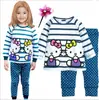 Ropa Nueva de Manga Larga para Niñas y Bebés Oruga Colorida de Dibujos Animados Conjunto de Ropa para el Hogar Pijama K240