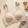 Sujetador de mujer sin costuras, sin varillas, para bustos pequeños, push-up, fino, anti-caída, soporte lateral, moldeador, elevador, sujetador de soporte suave