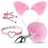 Pinza Divertida para Pelo de Oreja Pinza de Leche Tapón Anal Posterior Utensilios para Hombres y Mujeres Productos Sexuales sm Metal Traje Divertido Cola de Zorro