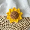 Chaveiro de bolsa de caqui feito à mão, amendoim, laranja, morango, pingente de fruta de crochê tricotado DIY