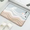 Alfombrillas de Piso de Franela para Baño de Venta Caliente Transfronterizas Alfombrillas de Piso Antideslizantes Absorbentes de Agua para Baño Alfombras Decorativas Marinas para el Hogar