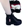 Botas de neve antiderrapantes para comércio exterior transfronteiriço, novo modelo 2025, inverno, forradas de pele, quentes, botas Martin, sapatos grossos para mulheres