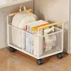 Caixa de Armazenamento de Livros para Estudante Sala de Aula Dormitório Debaixo da Mesa Removível de Chão Estante de Armazenamento com Rodinhas para Mochila Escolar Livros Lanches