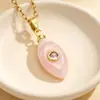 Bestseller transfronterizo de Amazon: Colgante de imitación de piedra natural con ojo de circonita y diseño de gota de agua, con delicados adornos de circonita, un collar moderno y único
