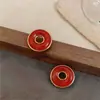 Brincos de tarracha redondos torcidos de agulha de prata brincos versáteis literários retrô brincos de toque de luxo leve design de brincos senso de design nicho atacado