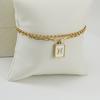 Pulseras con Alfabeto de 26 Letras Europeas y Americanas Transfronterizas para Mujer, Doble Capa, Joyería de Acero de Titanio con Clip de Papel de Moda, Al por Mayor en Stock