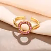 Nuevos Anillos de Moda Transfronterizos para Mujer, Diseño Hueco con Diamantes, Exquisitos y Simples, Dulces y Elegantes Anillos Abiertos al por Mayor