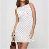 Em Estoque Amazon Aliexpress Tk Europeu e Americano Transfronteiriço Sem Mangas Gola Halter Bolinhas Sexy Hot Girl Vestido Curto