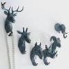 Cabeza de ciervo de resina de estilo europeo para colgar en la pared, decoración de animales, gancho creativo para la pared del hogar, artesanía colgante, regalos