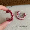 Pendientes de Aro de Felpa Retro con Estampado de Leopardo Maillard para Mujer, Pendientes Populares de Lujo Ligero de Nicho para Otoño e Invierno