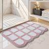 Puerta de Baño Doméstica Alfombra Antideslizante para Baño Alfombra para Pies Doméstica Alfombra de Piso Absorbente con Flocado Especial para Bañarse